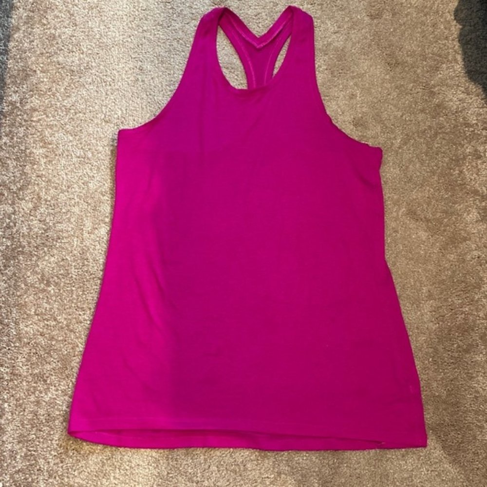 Pink Athleta racer back workout shirt. Size small. Magenta pink.